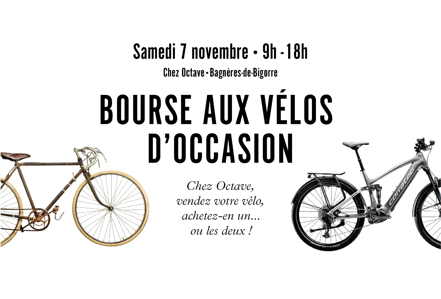 Bourse aux vélos d'occasion novembre 2026 • chez octave